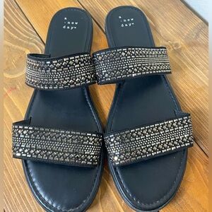 A New Day Beaded Slide In Sandals